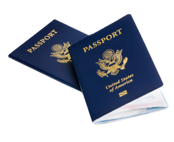 a picture of two United States passports